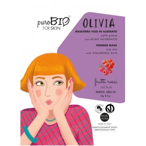 Olivia Maschera viso Peel-Off per Pelle Grassa con  Acido IaluronicoFrutti Rossi